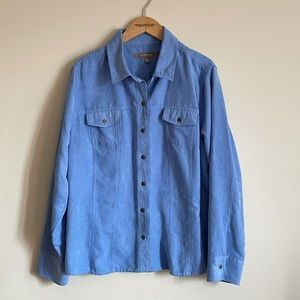 Croft & Barrow Powder Blue Button-Down, Suede feel